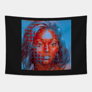 JOY Glitch Art Portrait Tapestry