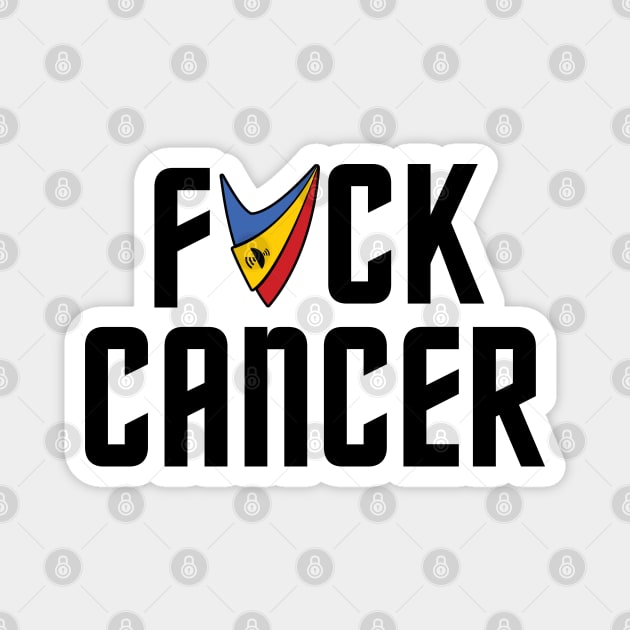 F*ck Cancer Trek Geeks Delta (Black Letters) Magnet by trekgeeks