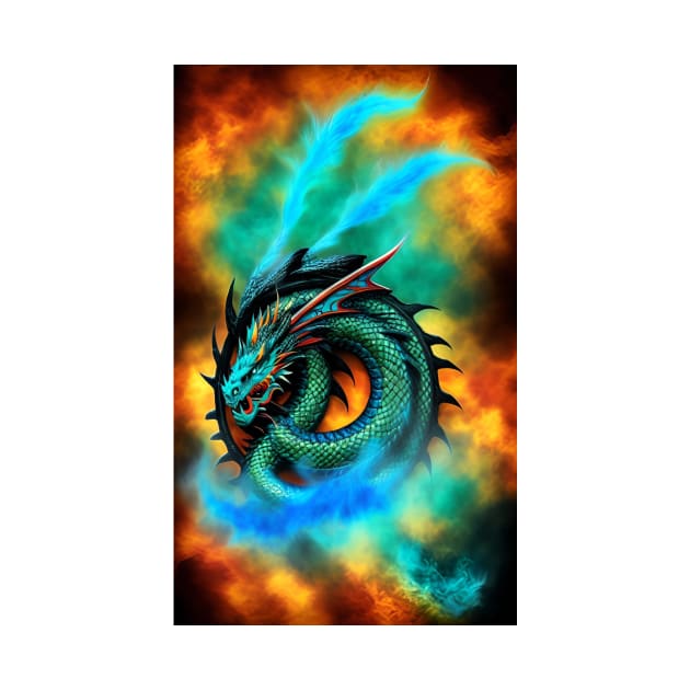 Round Dragon Fire Turquoise by ShopSunday