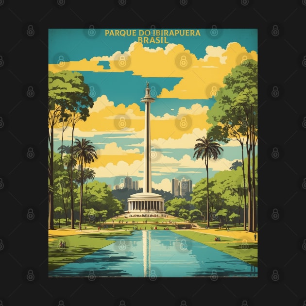 Parque do Ibirapuera Brazil Vintage Tourism Travel Poster Art by TravelersGems