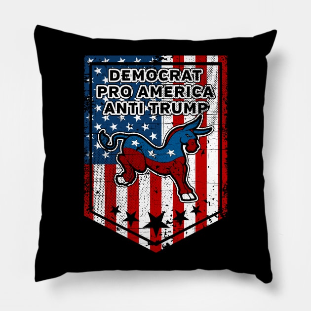 Democrat Anti Trump Pillow by RadStar