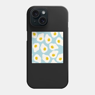 Fried eggs breakfast blue Phone Case