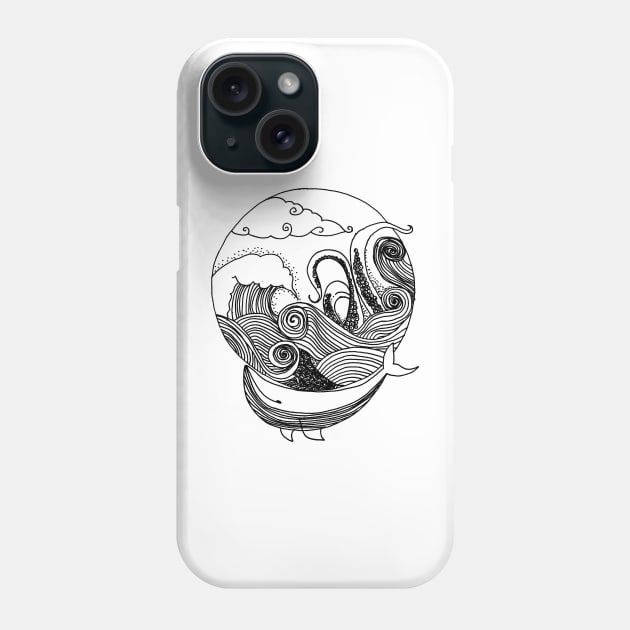 Whale by the Ocean Phone Case by Abili-Tees