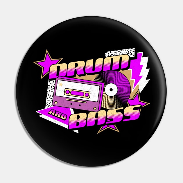 DRUM AND BASS  - 90s Steez (Sand/purple) Pin by DISCOTHREADZ 