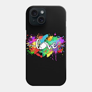 colorful american football love typography art Phone Case