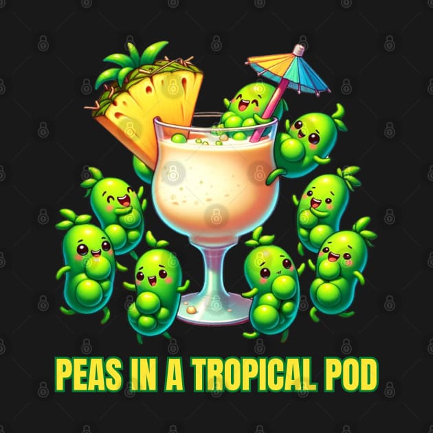 Peas in Paradise - Peas in a Tropical Pod Beach Party Tee by vk09design