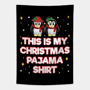 Merry Xmas Penguin This Is My Christmas Pajama Tapestry