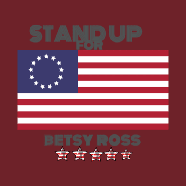 betsy ross stand up  t-shirt by souhailstore