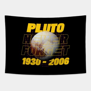 Pluto Never Forget Synthwave Neon Style Tapestry