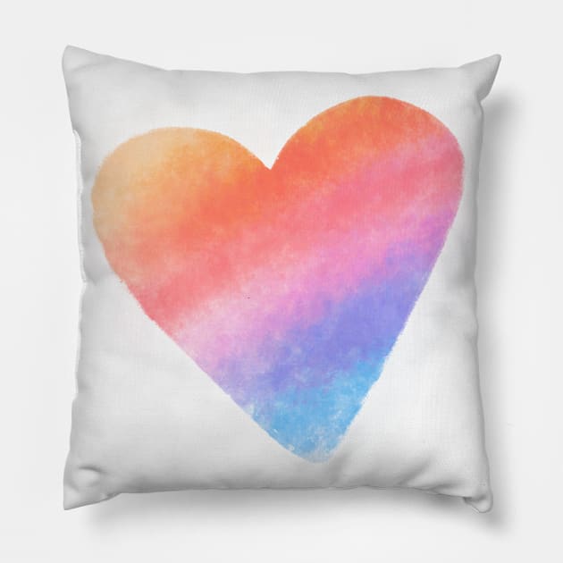 Rainbow Heart Pillow by DesignCat