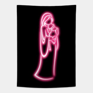 Pink Neon Virgin Mary Tapestry