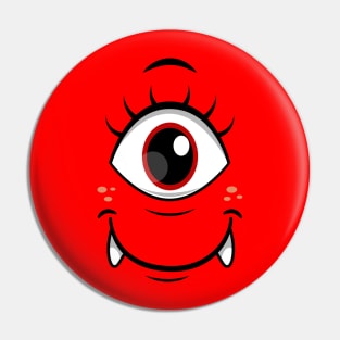 Creepy one eye face Pin