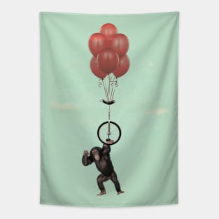 Unicycle monkey and balloons 02 Tapestry