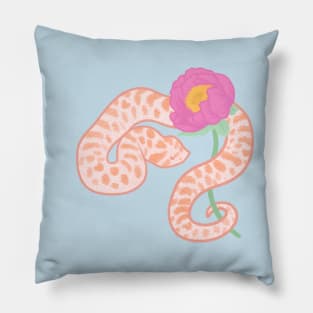 Pink Hognose and Peony Pillow