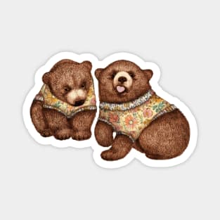 Cute & Cozy Cubs - Brown Bear Pair Magnet