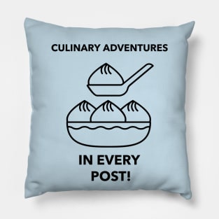 Food bloggers post adventures Pillow