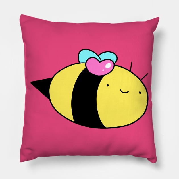 Pink Heart Bumblebee Pillow by saradaboru