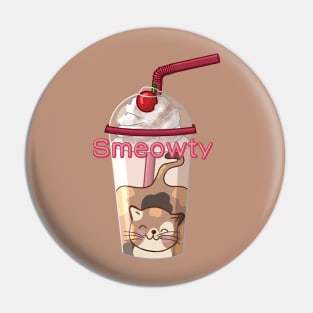 Smeowty Cat Smoothie Pun Pin