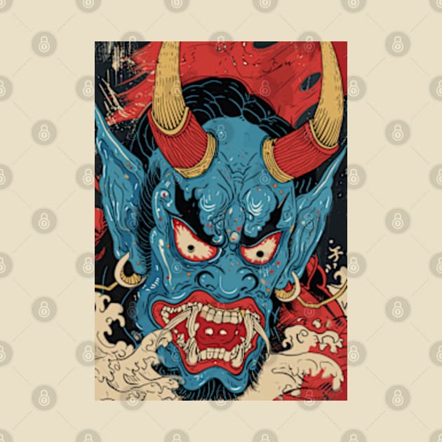 A Japanese Oni Youkai Art by moreirapod