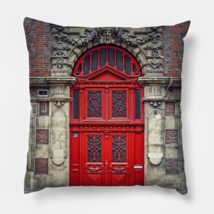 Vintage red door Pillow