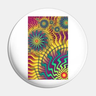 Colourful Cogs Abstract Pin