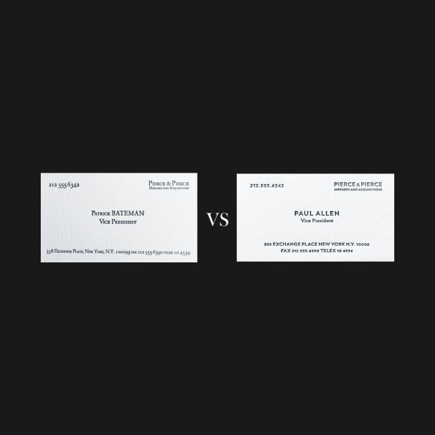 PATRICK BATEMAN VS PAUL ALLEN BUSINESS CARD by Cult Classics