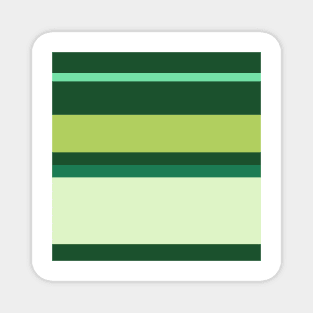 A capital commixture of Dark Sea Green, Seafoam Blue, Tea Green, Cal Poly Pomona Green and Light Olive stripes. Magnet