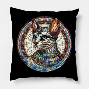 Egyptian Cat -Mosaic Art Pillow