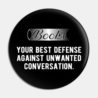 Book - Books your best defense against unwanted conversation Pin