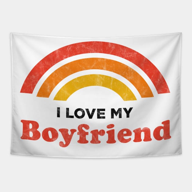 I Love My Boyfriend Tapestry by karutees