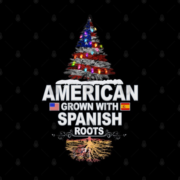 Christmas Tree  American Grown With Spanish Roots - Gift for Spanish From Spain by Country Flags