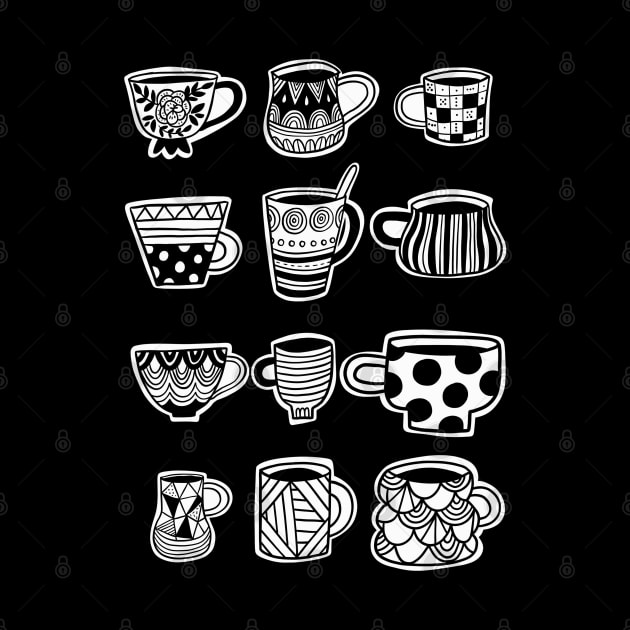 Doodle tea cups by kostolom3000