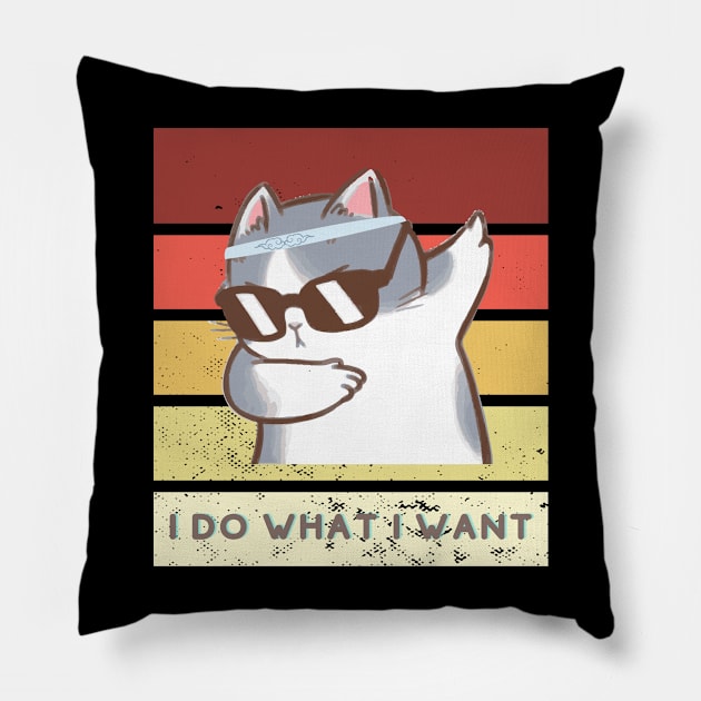 I Do What I Want Cat Pillow by Nanouche