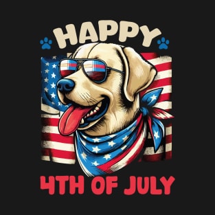 4th of July Patriotic American Labrador Retriever USA Flag T-Shirt