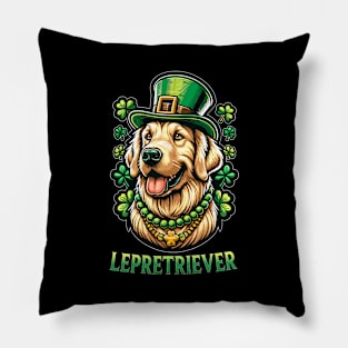 Irish American St Paddy's - St Patricks Day Golden Retriever Pillow