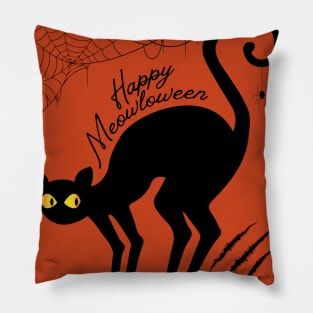 spooky cat halloween Pillow