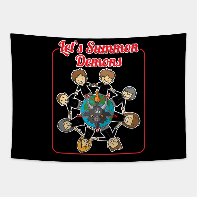 Let`s Summon Demons - Baphomet International Tapestry by BlackRavenOath