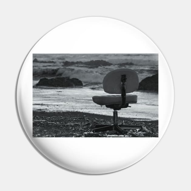 Chair of Oceanography (bw) Pin by fotoWerner