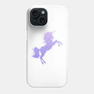 Pastel Purple Ombre Faux Glitter Unicorn Phone Case