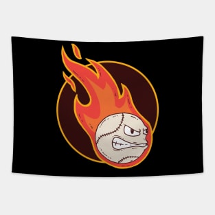 Fire Baseball Tapestry