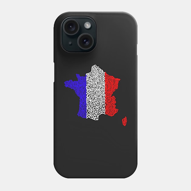 France Map and Flag Phone Case by Naoswestvillage