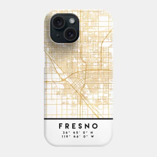 FRESNO CALIFORNIA CITY STREET MAP ART Phone Case