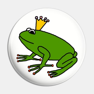 Cute Green Frog Prince with Animals Crown Pin