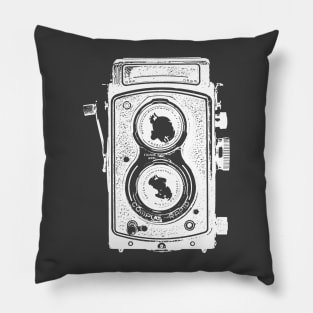 Vintage Old Style Camera Vector Illustration Pillow