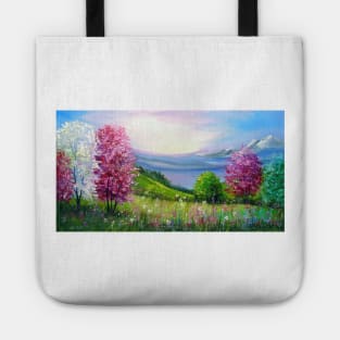 Spring in the mountains Tote