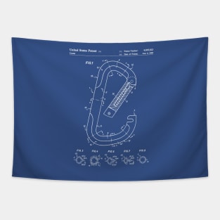 Rock Climbing Patent - Climber Art - Blueprint Tapestry