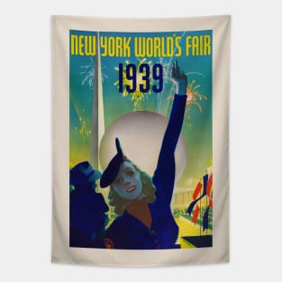 New York World's Fair 1939 Vintage Poster Tapestry