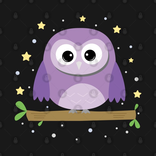 Cute owl at night by sj_arts