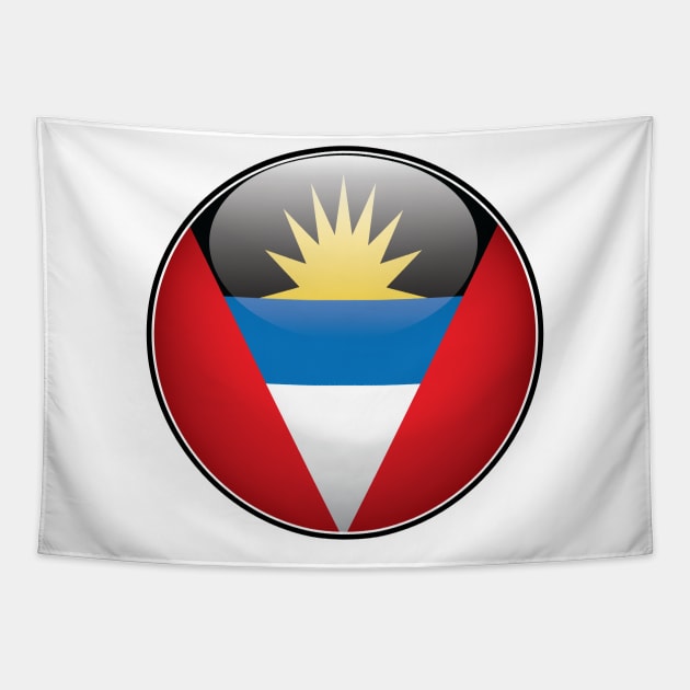 Antigua and Barbuda National Flag Glossy Button Tapestry by IslandConcepts