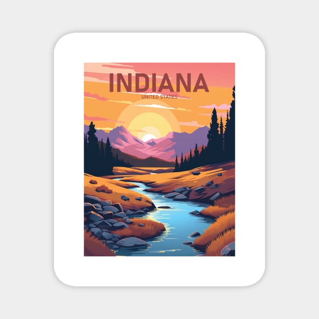 INDIANA Magnet by MarkedArtPrints